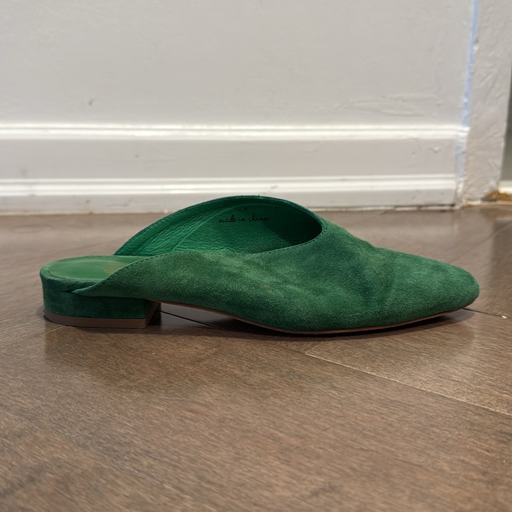 Charlotte Stone Green Suede Slip-On Mules - Picture 3 of 4